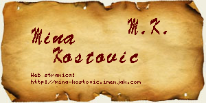 Mina Kostović vizit kartica